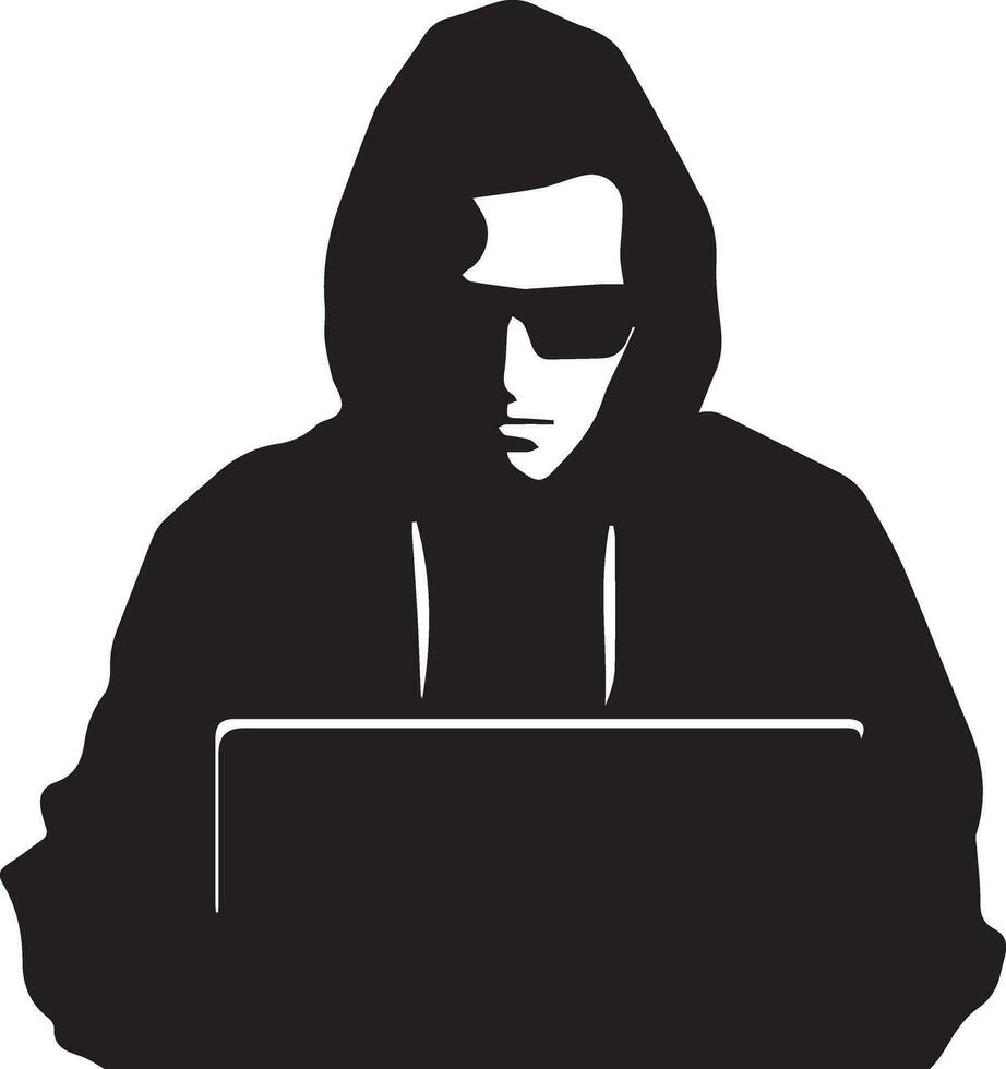 hacker vector silhouet illustratie 6