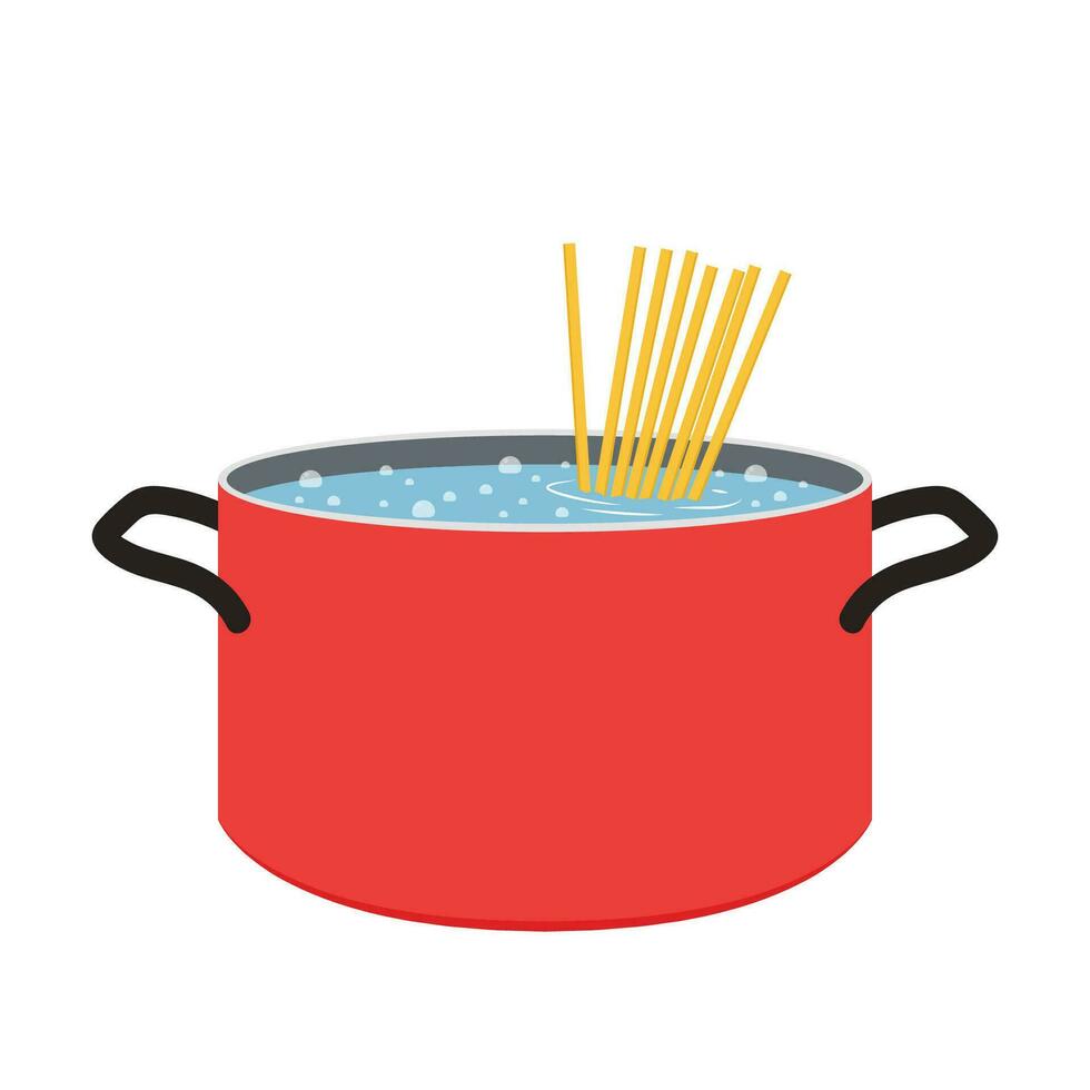 B' olie spaghetti vector. pot vector. vector