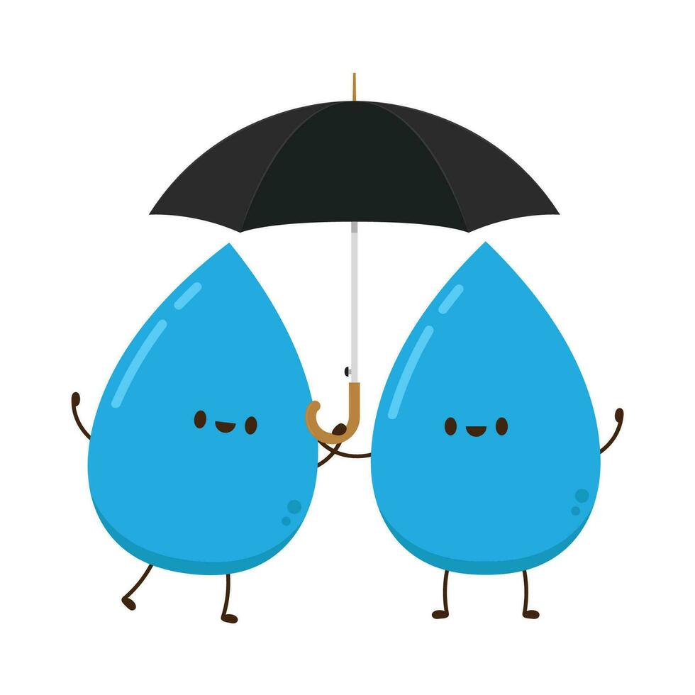 tekenfilm water druppels. blauw druppels met verschillend emoties. emotie schaal. emotie dagboek. vector illustratie, geïsoleerd Aan wit achtergrond.