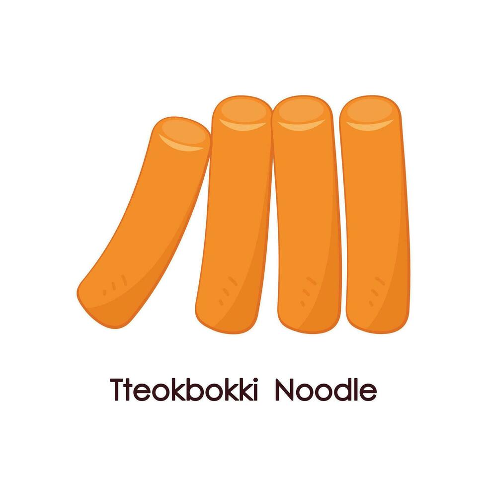 tteokbokki noodle vector. Koreaans voedsel. pittig rijst- taart. tteokbokki logo ontwerp. vector