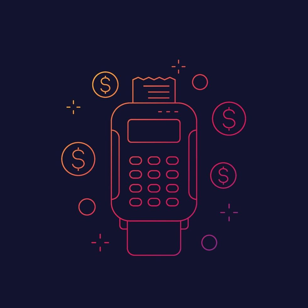 pos terminal betalingen vector lineaire pictogram