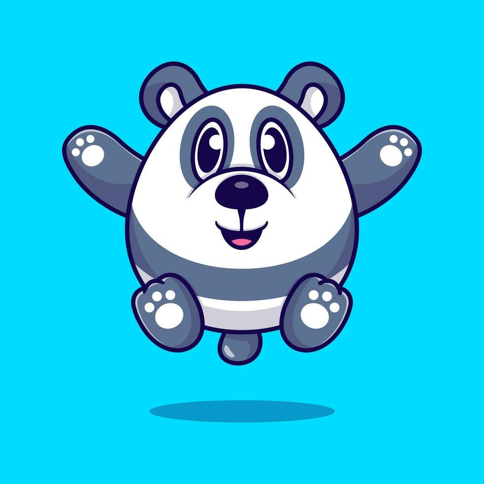 schattig panda in de ei vorm tekenfilm vector icoon illustratie. dier natuur icoon concept geïsoleerd vector.