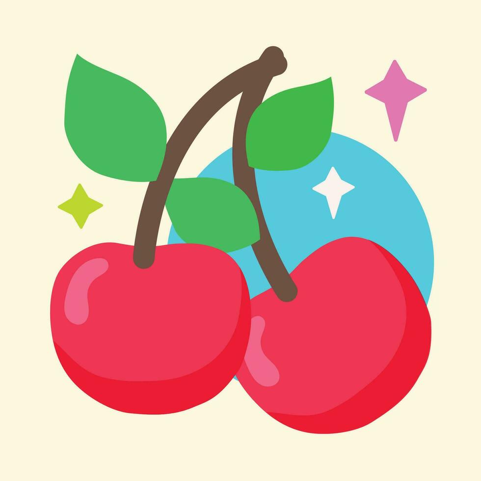 geïsoleerd kers fruit icoon gezond voedsel vector illustratie