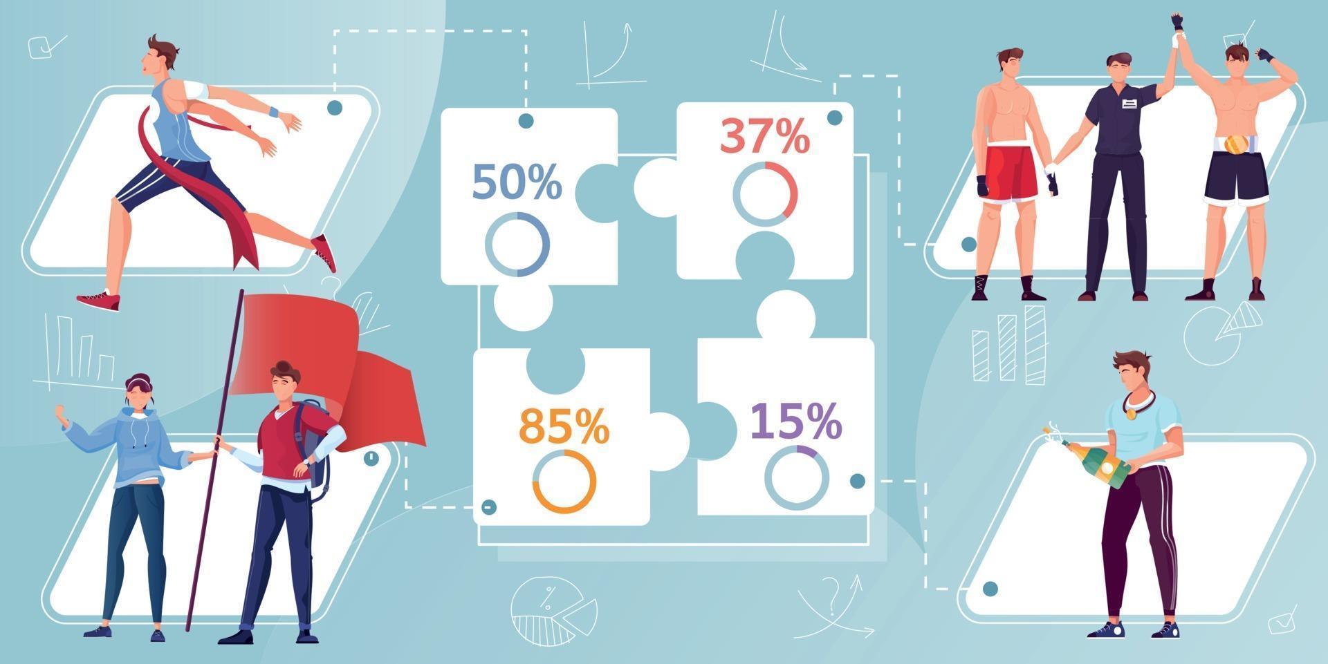 platte winnaar infographics vector