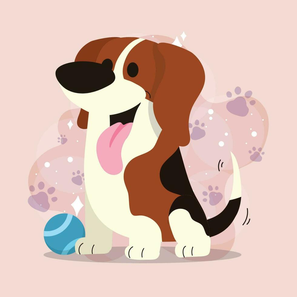 schattig brak hond tekenfilm karakter vector illustratie
