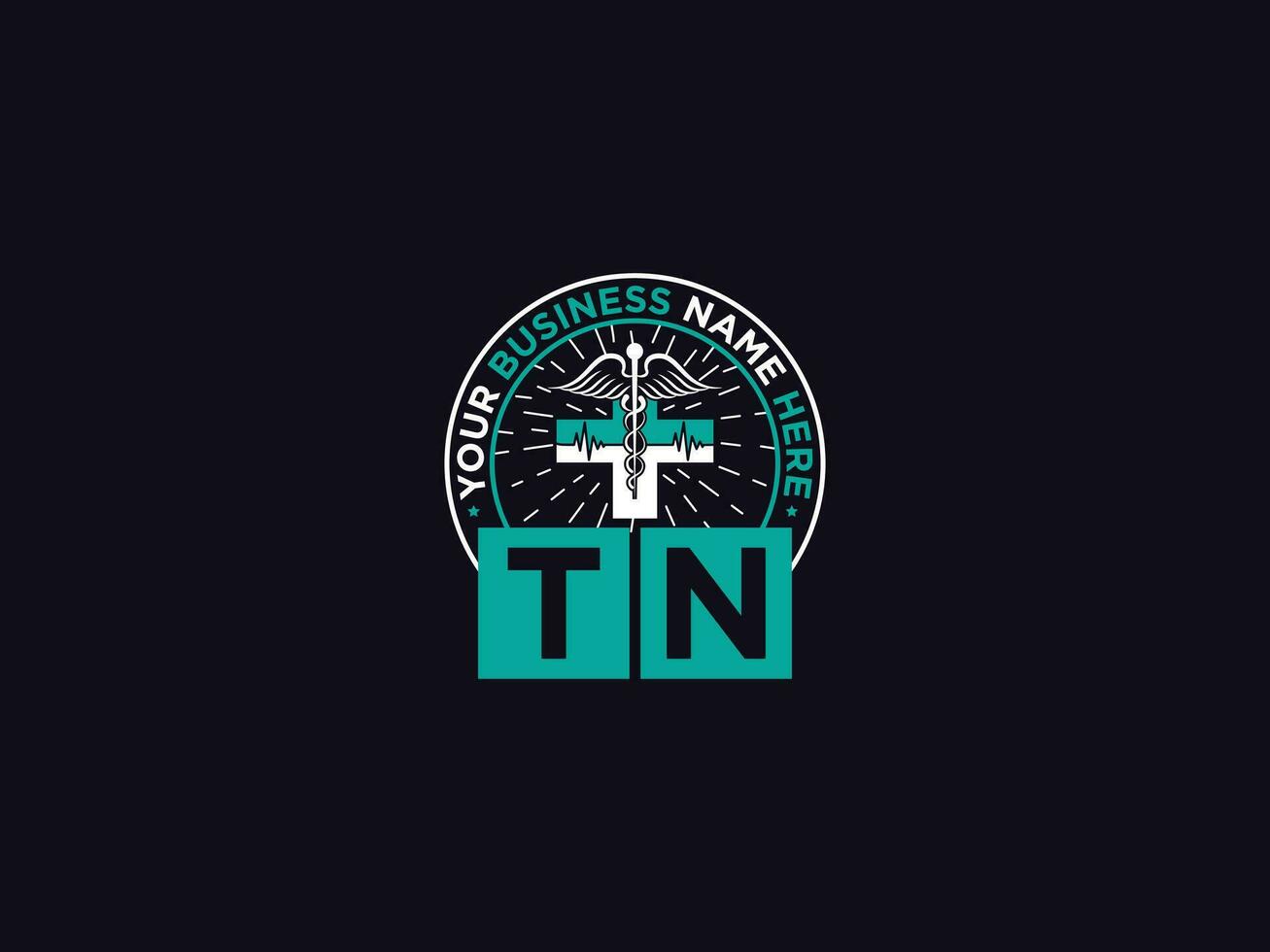 modern tn medisch logo icoon, monogram tn logo brief ontwerp voor kliniek vector