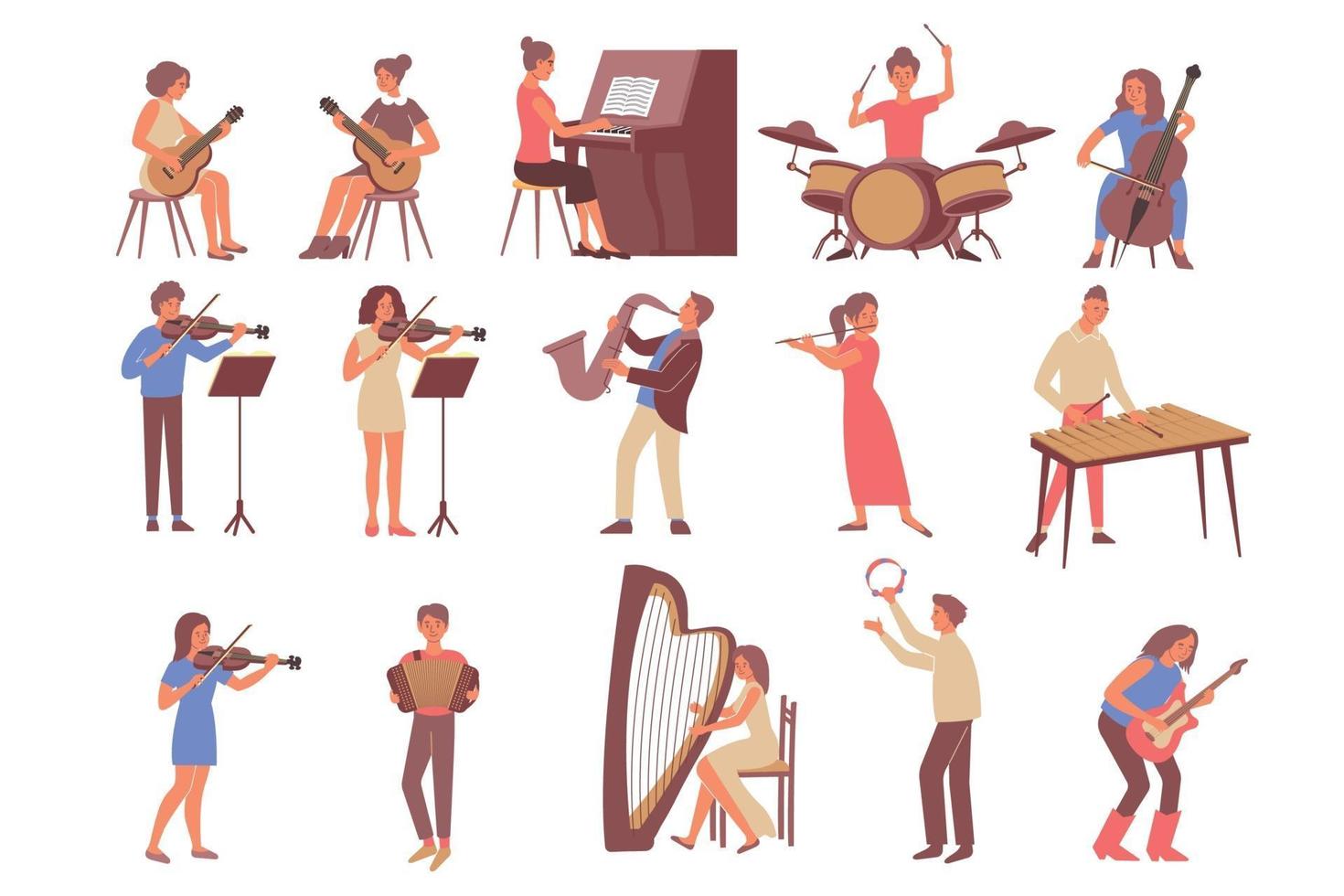 muziekinstrumenten leren set vector