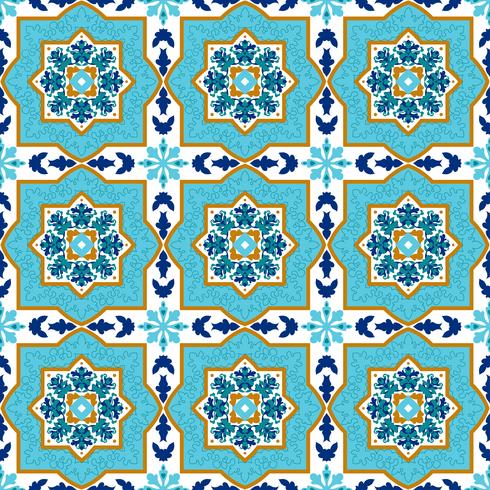 Portugese azulejo. Witte en blauwe patronen. vector