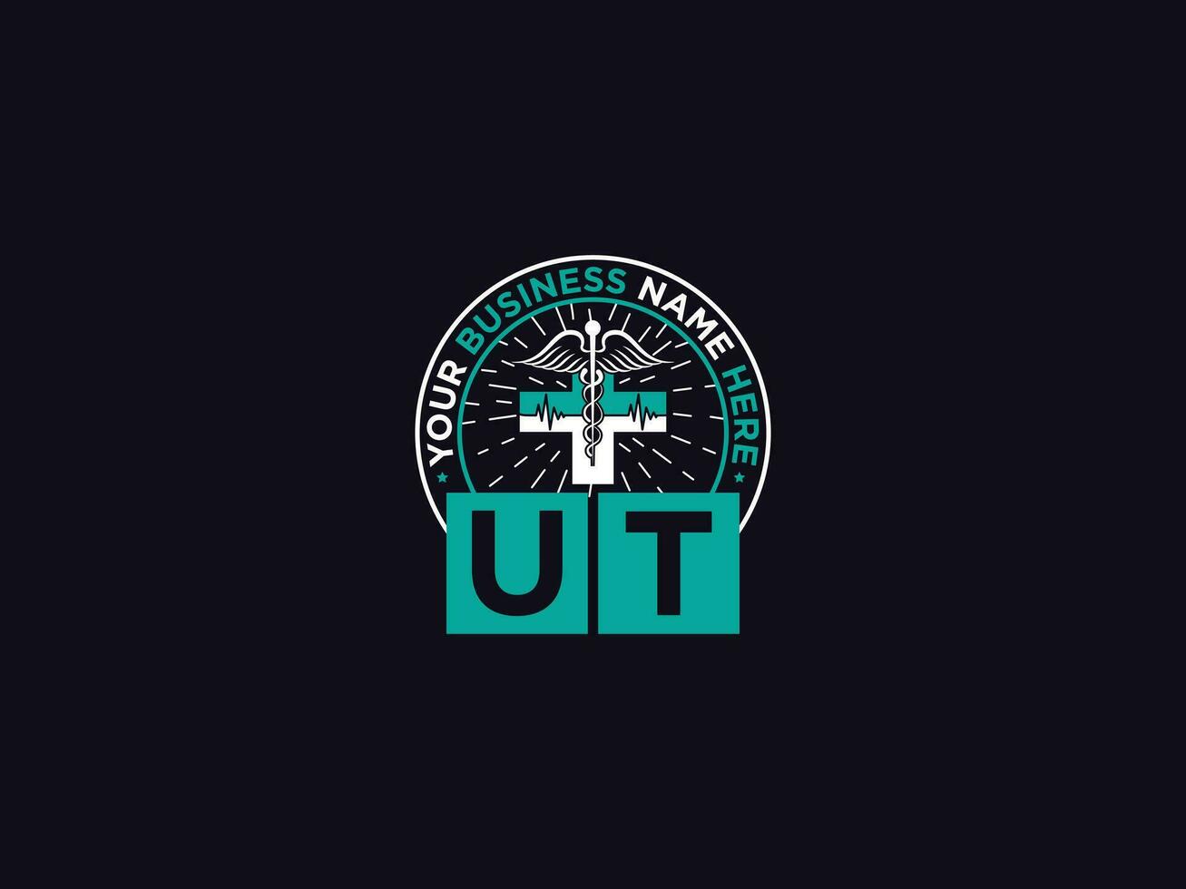 abstract ut logo vector, modern ut medisch dokter logo icoon vector