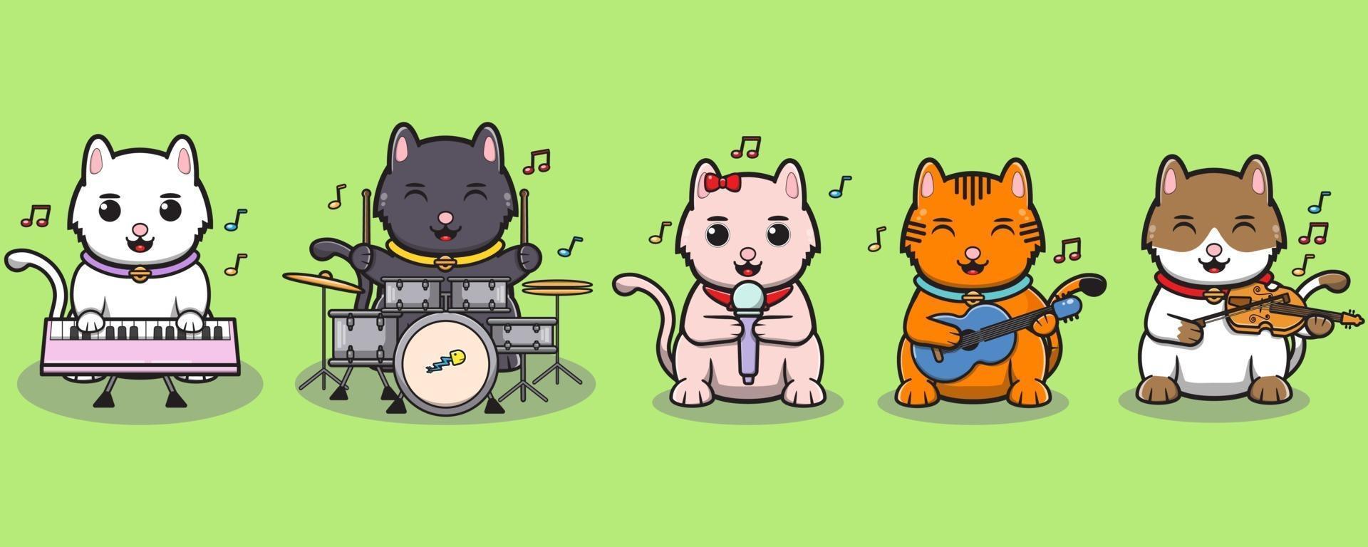 Lucky Cat-muziekband vector