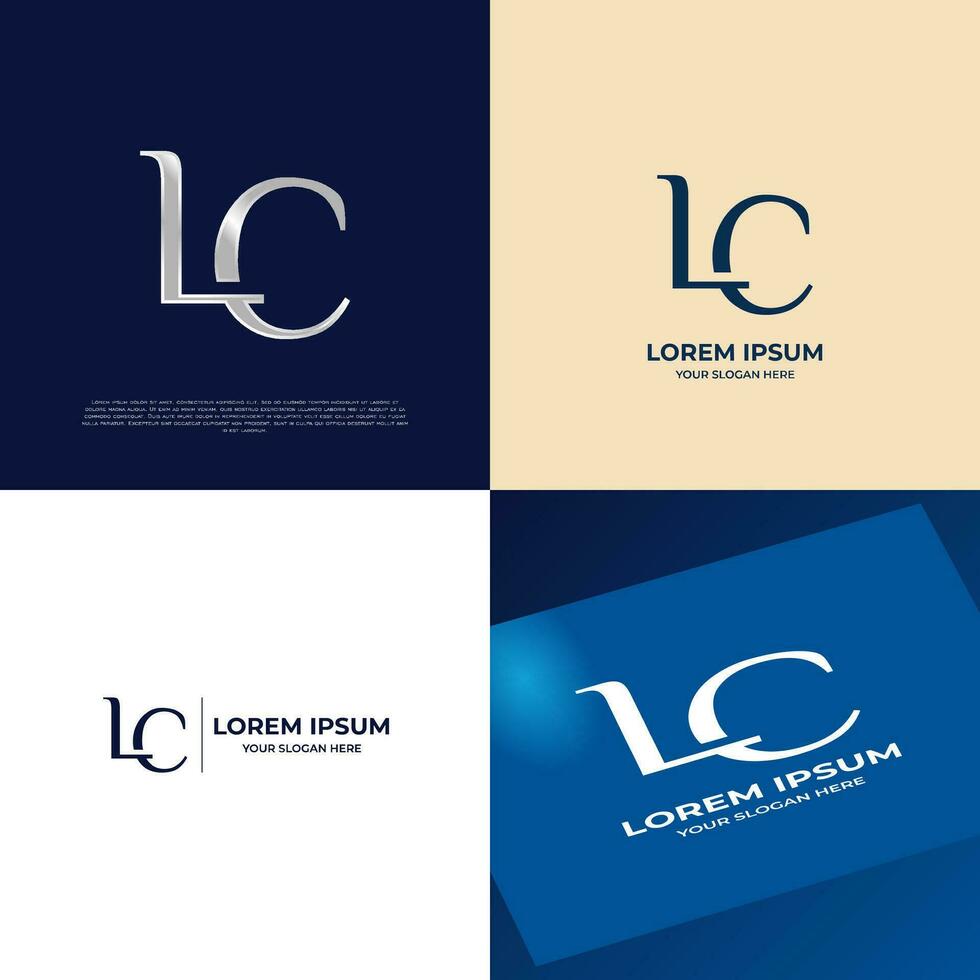 lc eerste belettering modern luxe logo sjabloon voor bedrijf vector