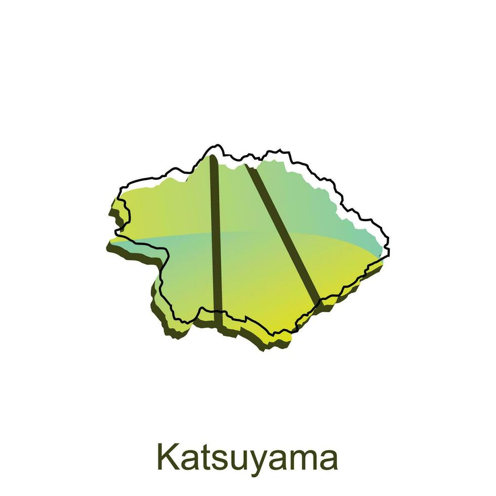 kaart stad van katsuyama ontwerp, hoog gedetailleerd vector kaart - Japan vector ontwerp sjabloon, geschikt voor uw bedrijf