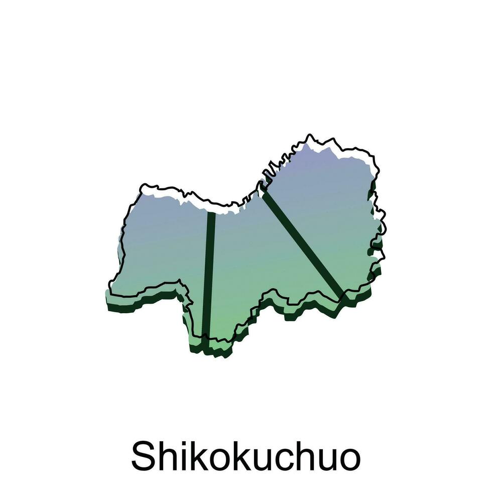 kaart stad van shikokuchuo ontwerp, hoog gedetailleerd vector kaart - Japan vector ontwerp sjabloon, geschikt voor uw bedrijf