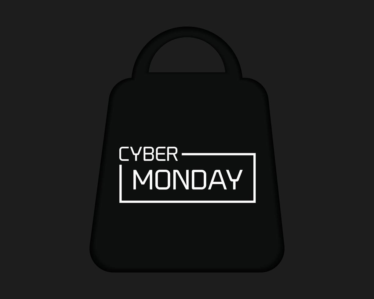 cyber monday tas in papieren stijl vector