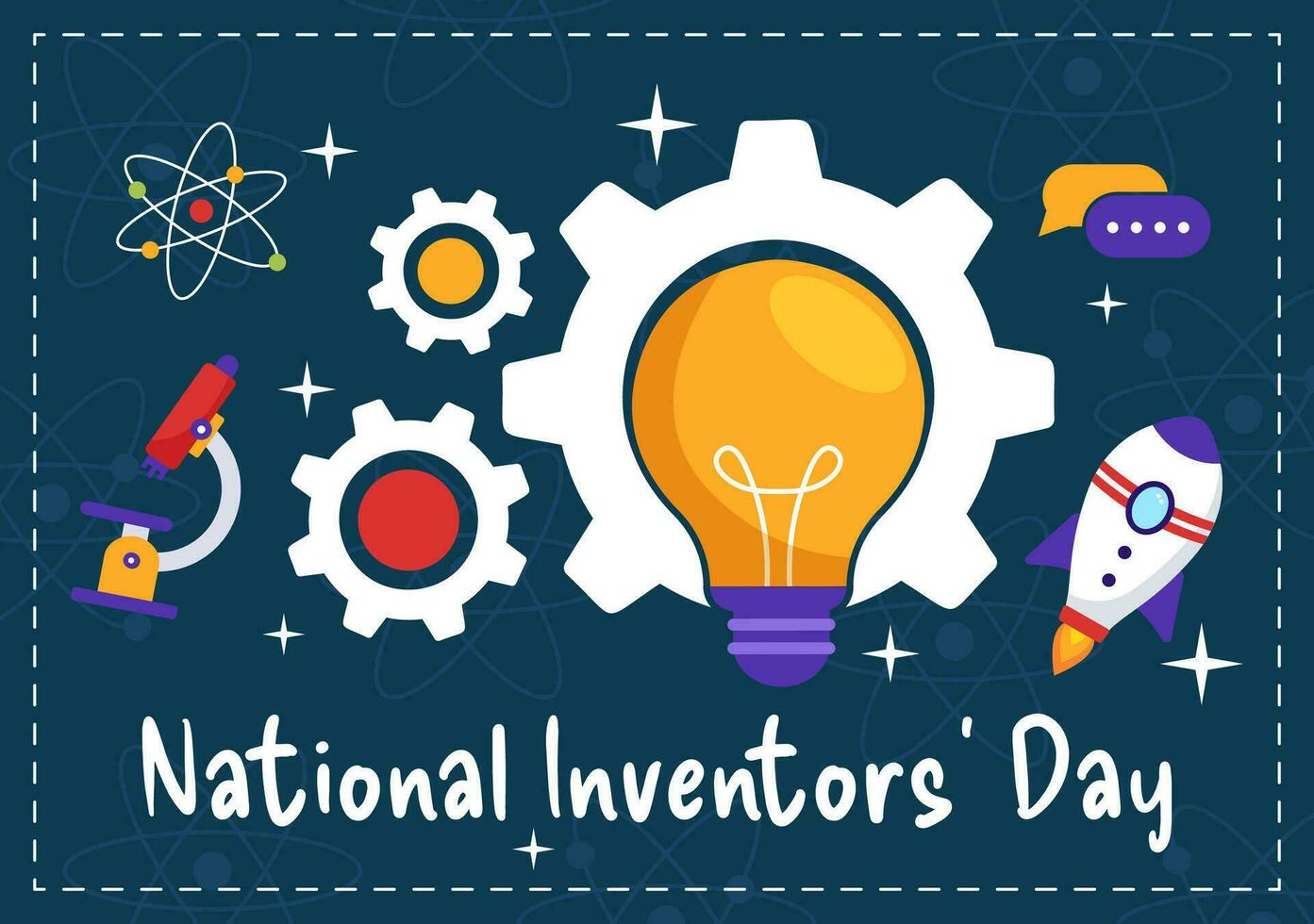 nationaal uitvinders dag vector illustratie Aan februari 11 viering van genie innovatie naar eer Schepper van wetenschap in vlak tekenfilm achtergrond