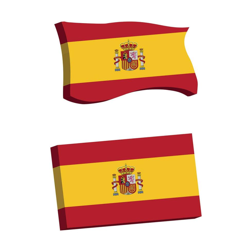 Spanje vlag 3d vorm vector illustratie