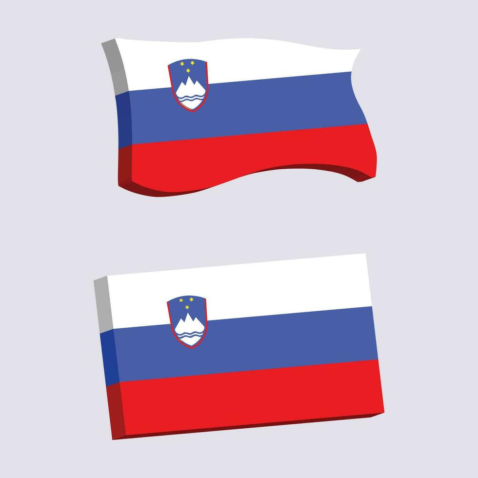 Slovenië vlag 3d vorm vector illustratie