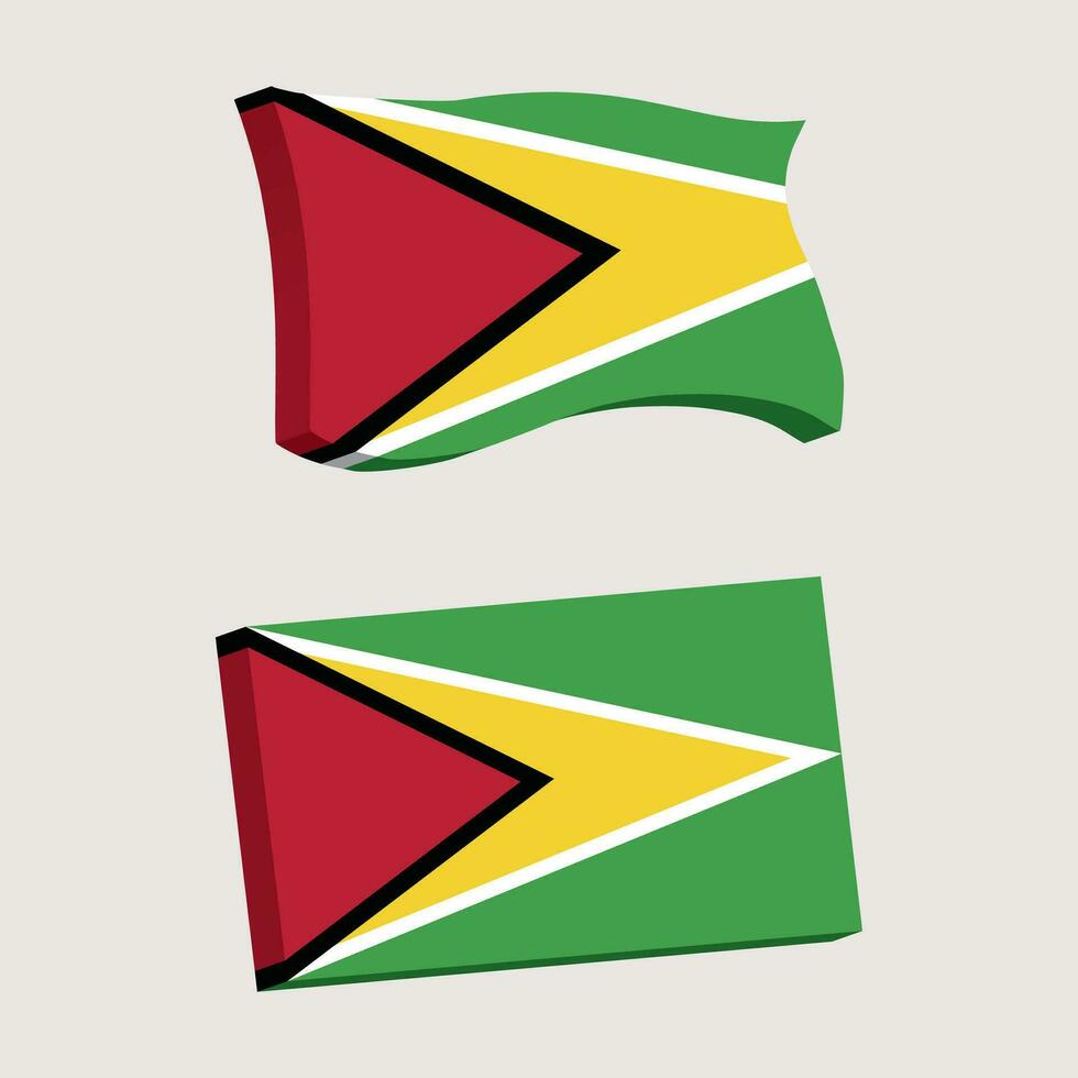 Guyana vlag 3d vorm vector illustratie