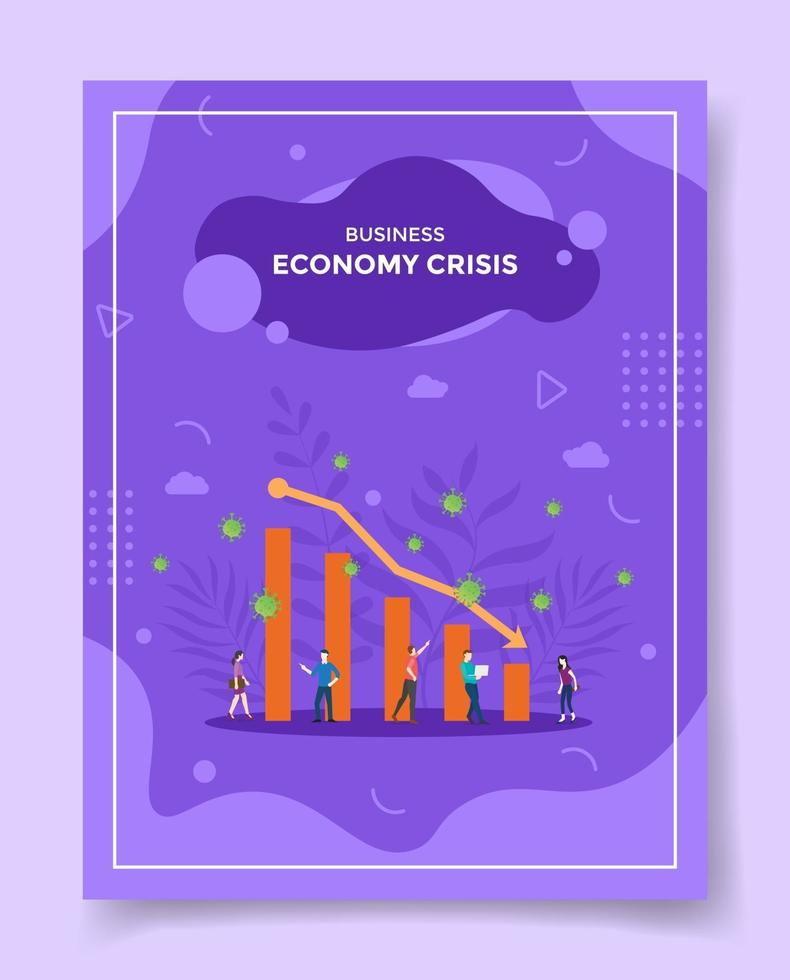 economische crisis omdat coronavirusconcept voor sjabloon van banners vector