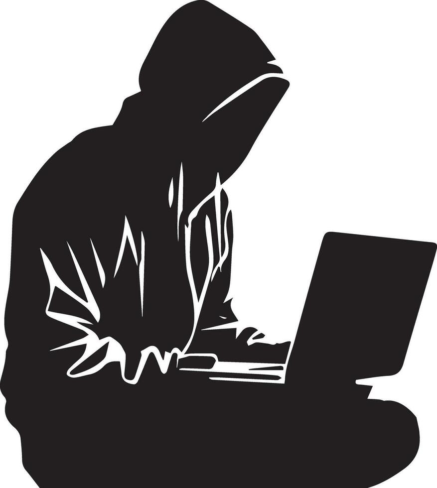 hacker vector silhouet illustratie 13