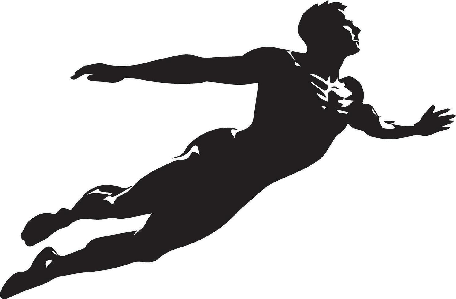 een zwemmer zwemmen houding vector silhouet illustratie