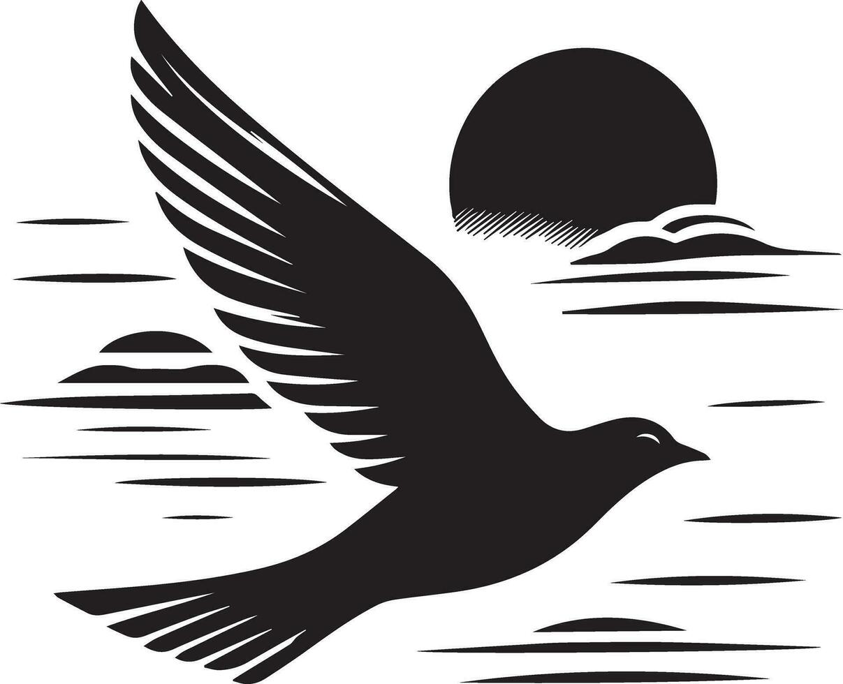 vliegend vogel vector silhouet illustratie