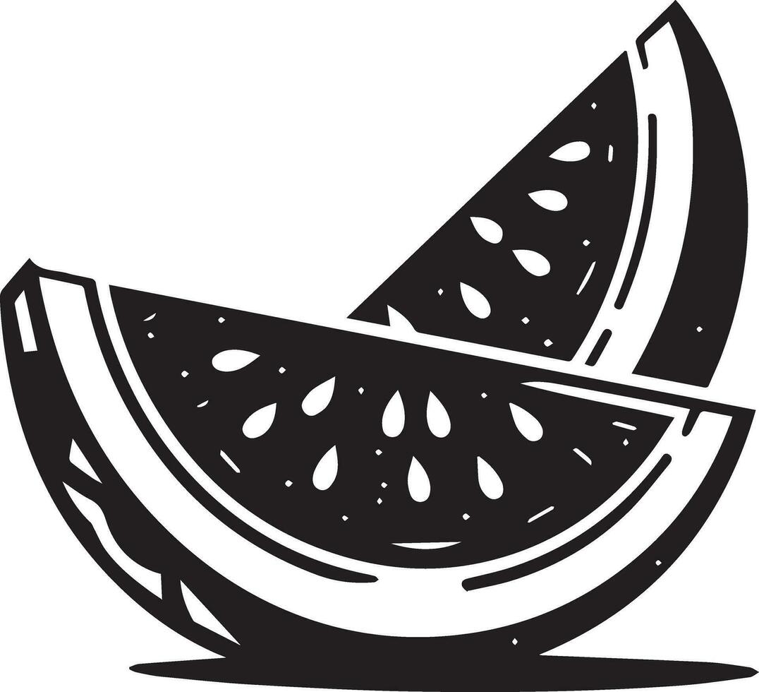 watermeloen vector silhouet, watermeloen fruit vector, vlak illustratie