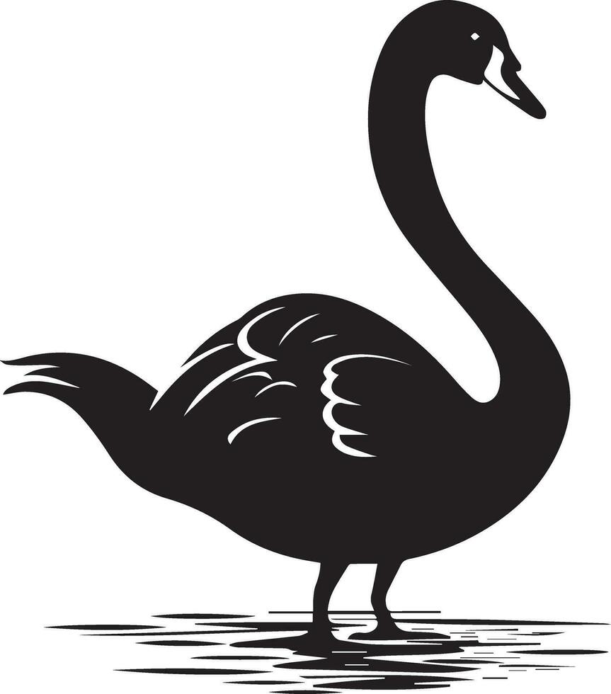 zwaan vector silhouet illustratie zwart kleur
