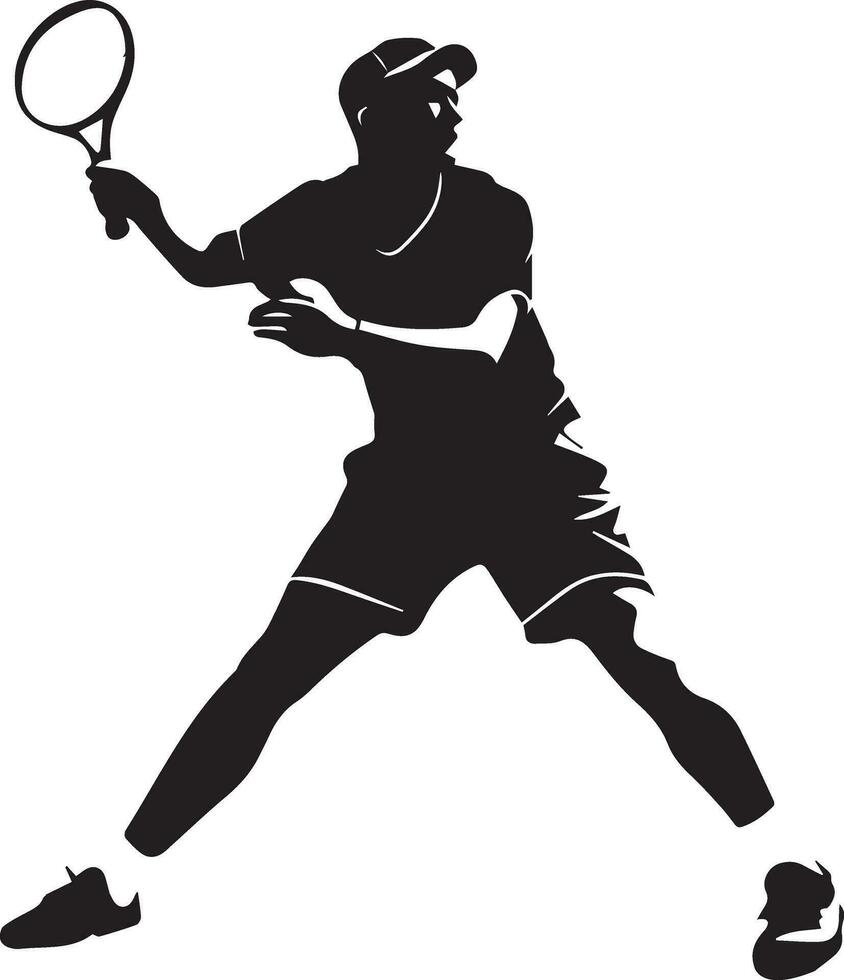 tennis speler vector silhouet