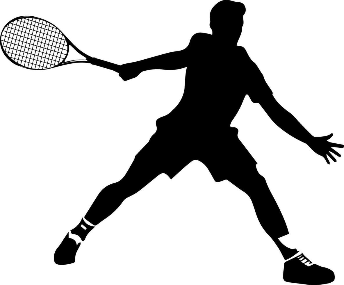 tennis speler vector silhouet