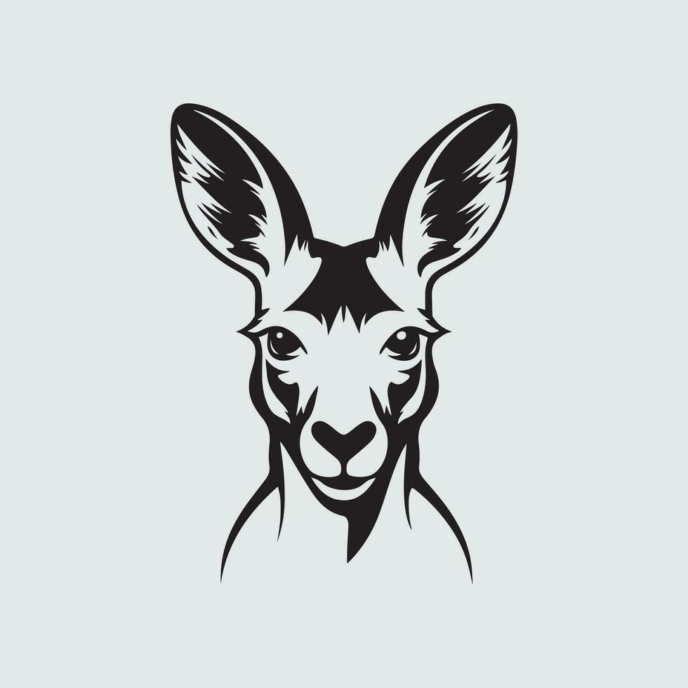 kangoeroe hoofd vector, kunst en ontwerp vector