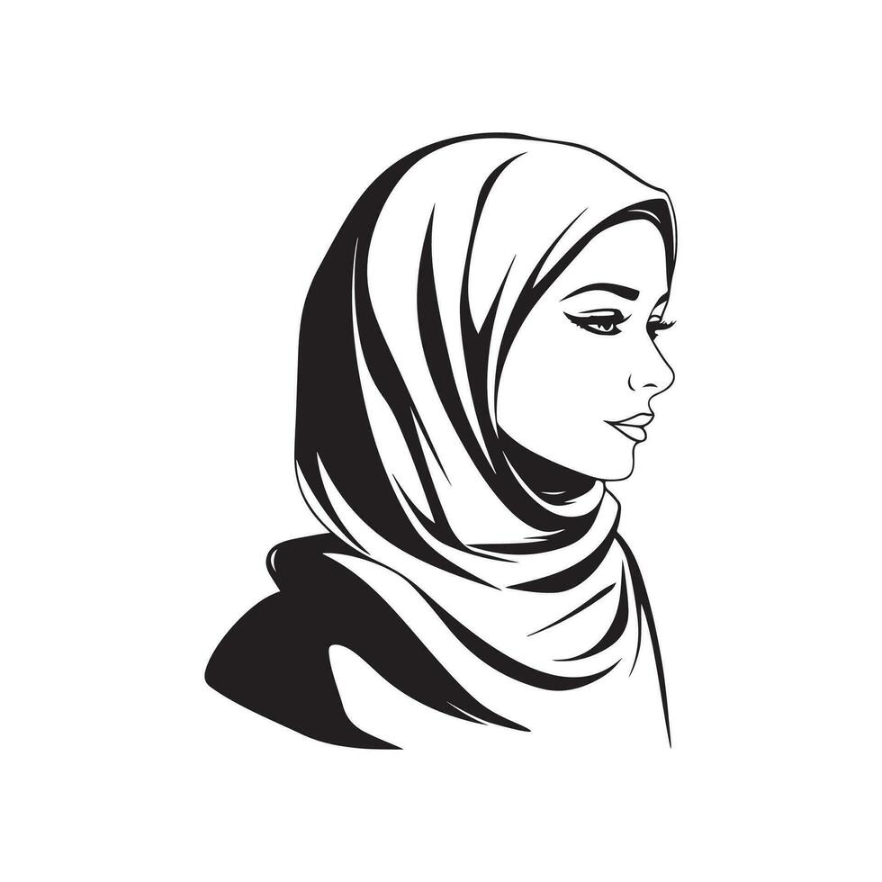 hijab beeld vector, kunst en illustratie vector
