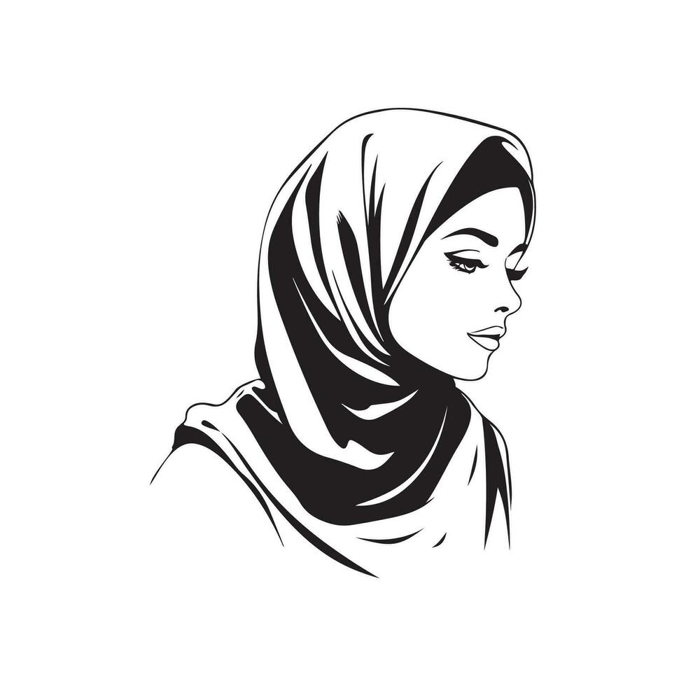 hijab beeld vector, kunst en illustratie vector