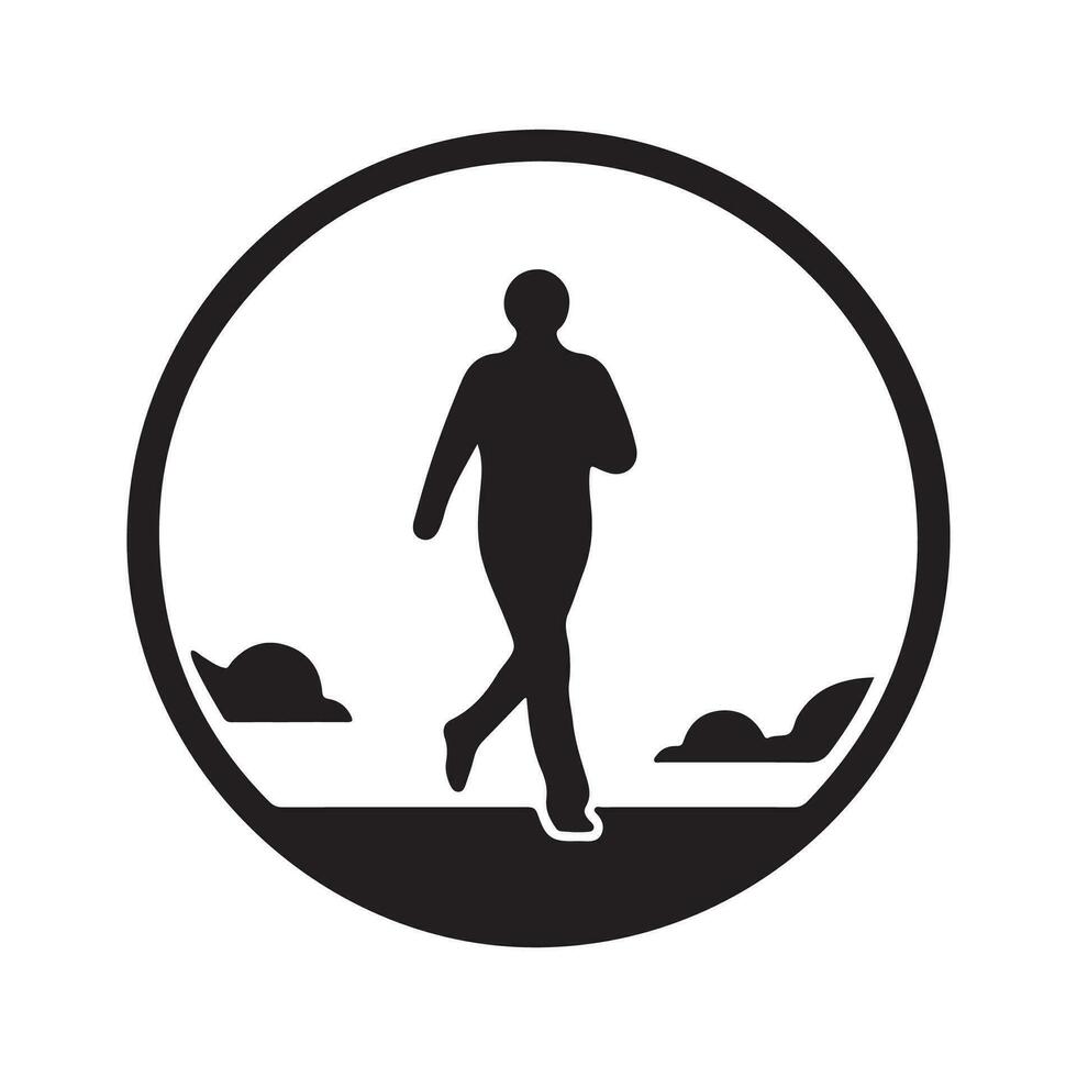 jogging vector icoon, gezond, plezier, rennen ontwerp