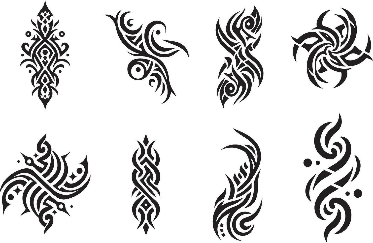 tribal tatoeëren ontwerp vector kunst illustratie 7