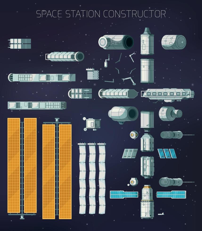 bouwer van ruimtestations vector