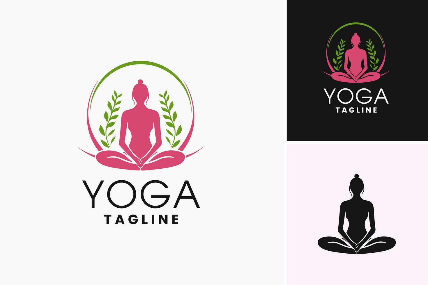 deze yoga logo sjabloon is perfect voor creëren een logo voor een yoga studio, yoga kleding merk, of ieder bedrijf verwant naar yoga en welzijn. vector