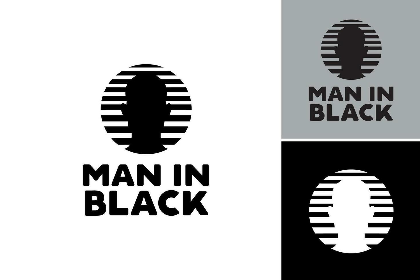 Mens in zwart logo is een veelzijdig ontwerp Bedrijfsmiddel met een silhouet van een Mens gekleed in zwart. het is geschikt voor divers projecten inclusief branding, kleding, en promotionele materialen. vector