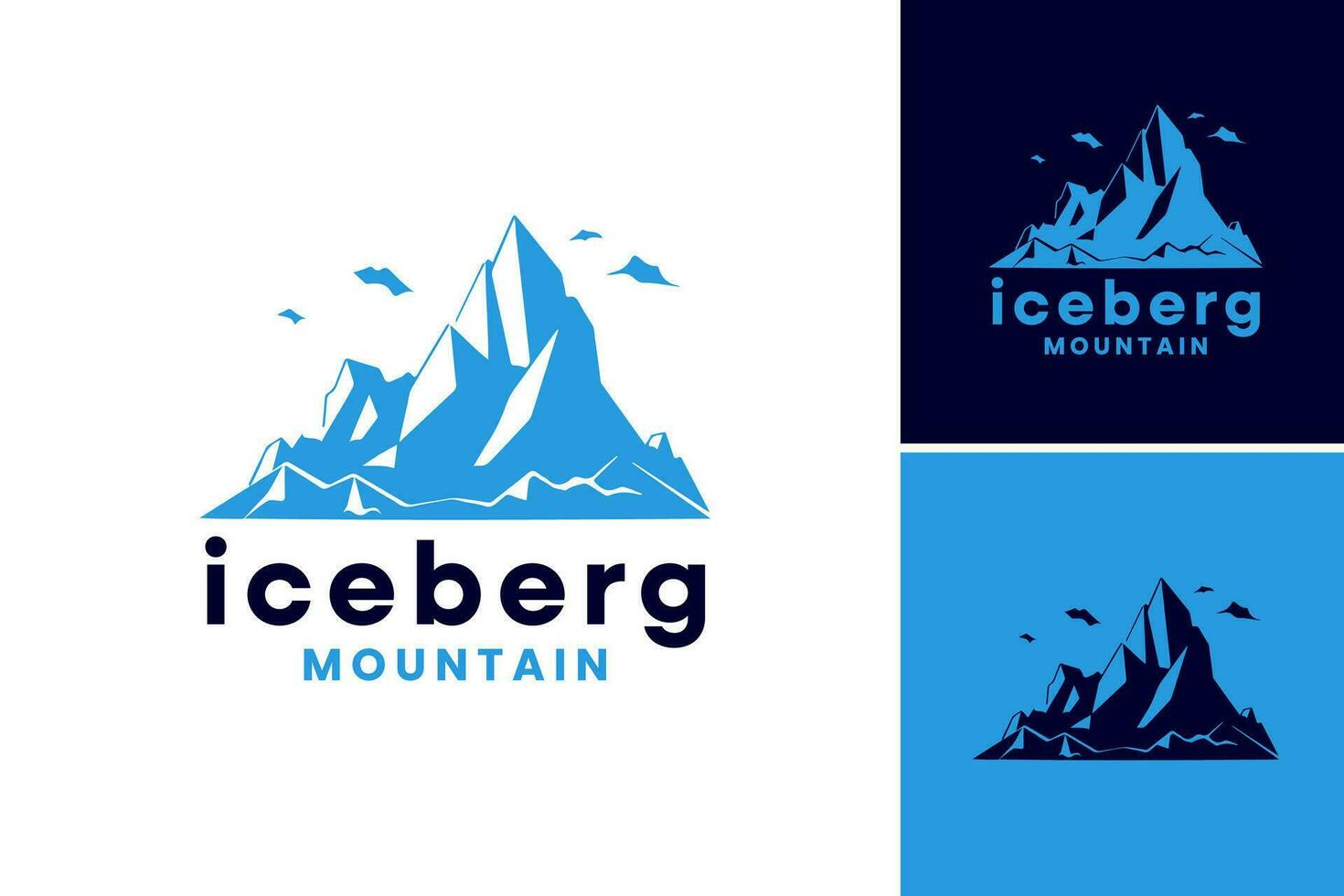 ijsberg berg logo een logo met een gestileerde afbeelding van een berg vormig Leuk vinden een ijsberg, perfect voor avontuur en buitenshuis merken op zoek naar oproepen een zin van exploratie en natuurlijk schoonheid. vector