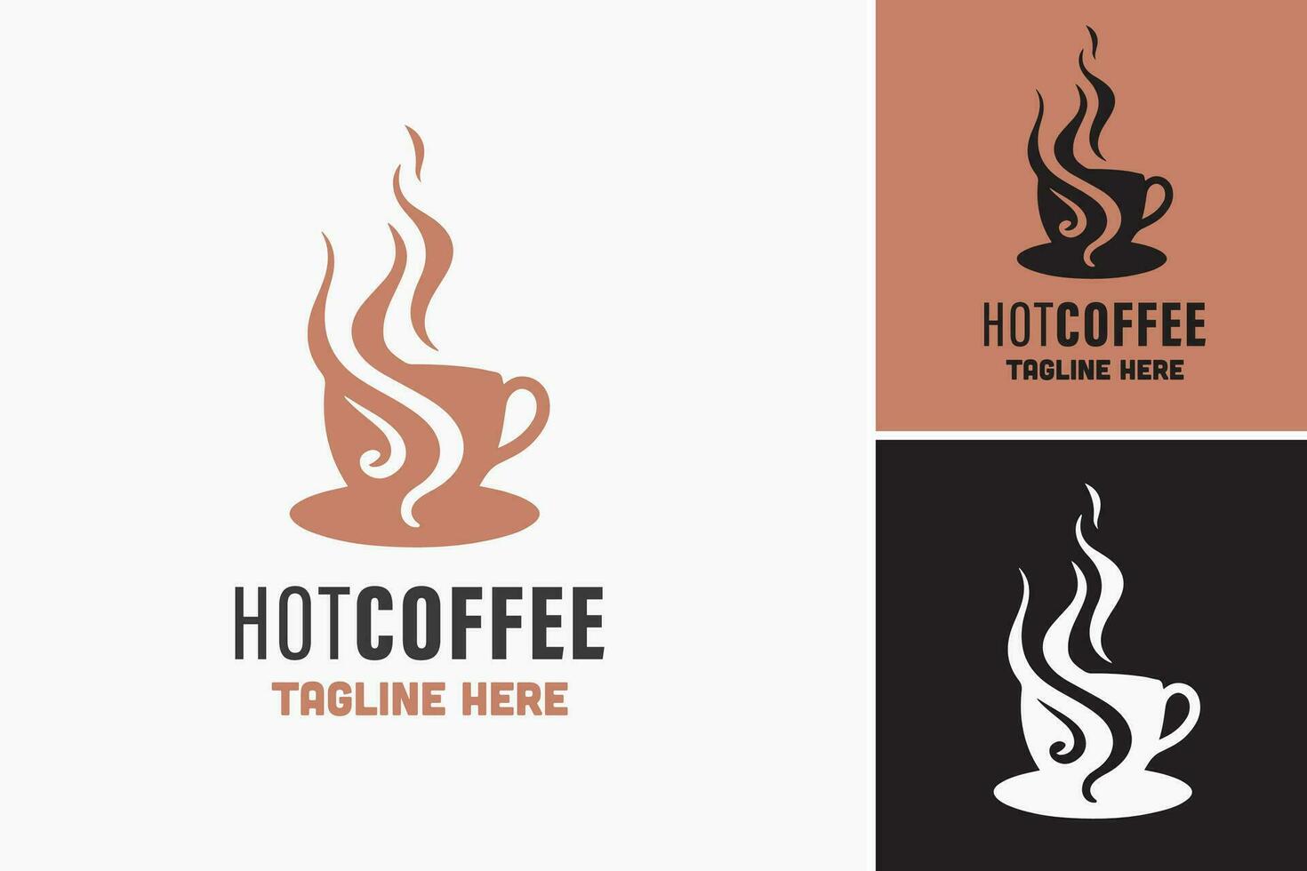 heet koffie logo ontwerp sjabloon, is perfect voor creëren logo ontwerpen voor koffie winkels, cafés, en ieder andere ondernemingen verwant naar koffie of dranken. vector