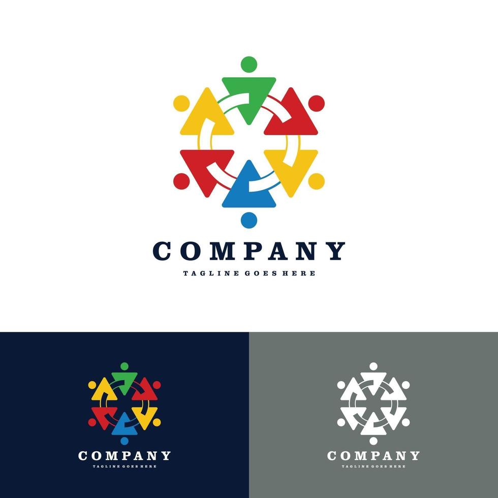 verbinden, familie, gemeenschapsgroepen mensen logo. vector logo ontwerp