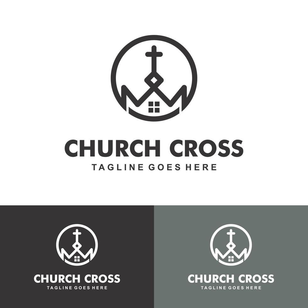 christelijke kerk jezus kruis evangelie logo ontwerp inspiratie vector