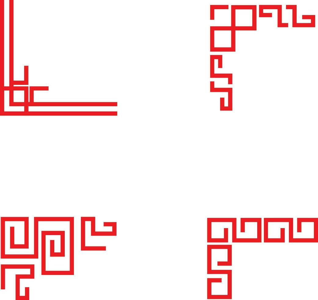 reeks van Chinese traditioneel hoek. met gemakkelijk vorm geven aan. vector illustratie.