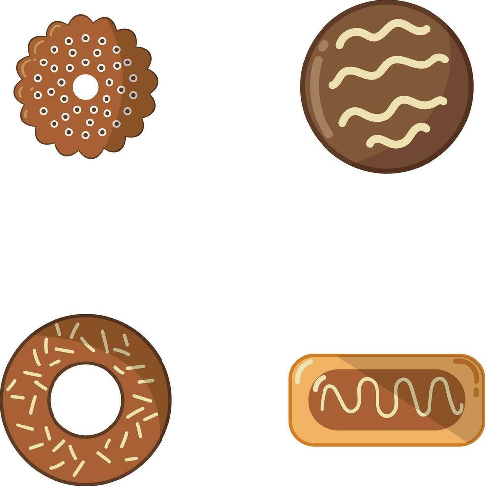 koekjes biscuit illustratie set. modern ontwerp stijl, geïsoleerd vector. vector