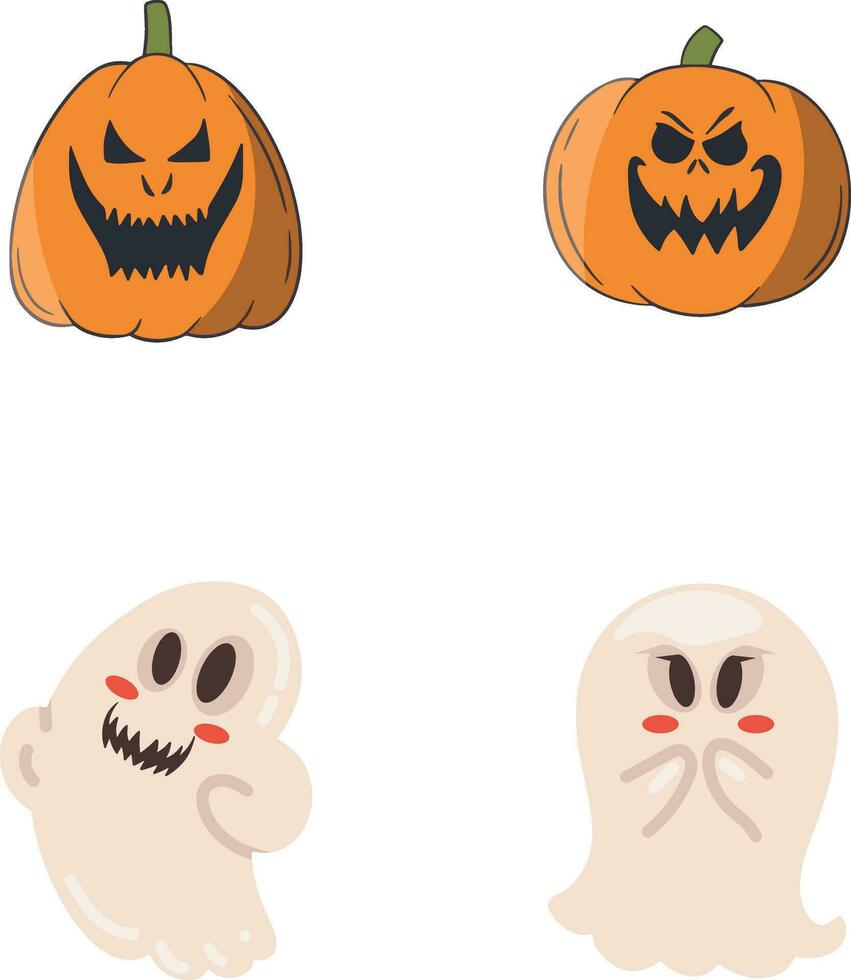 verzameling van schattig halloween illustratie. geïsoleerd Aan wit achtergrond. vector icoon.