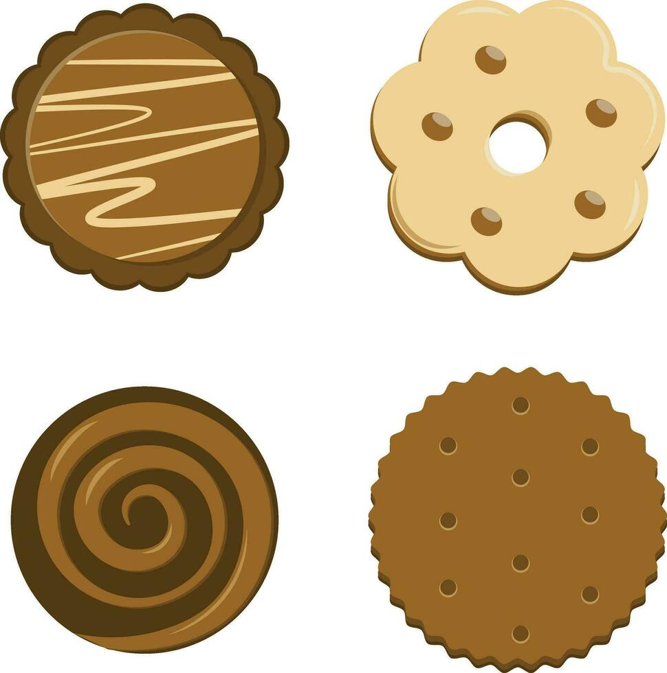 reeks van koekjes biscuit illustratie. geïsoleerd vector. vector