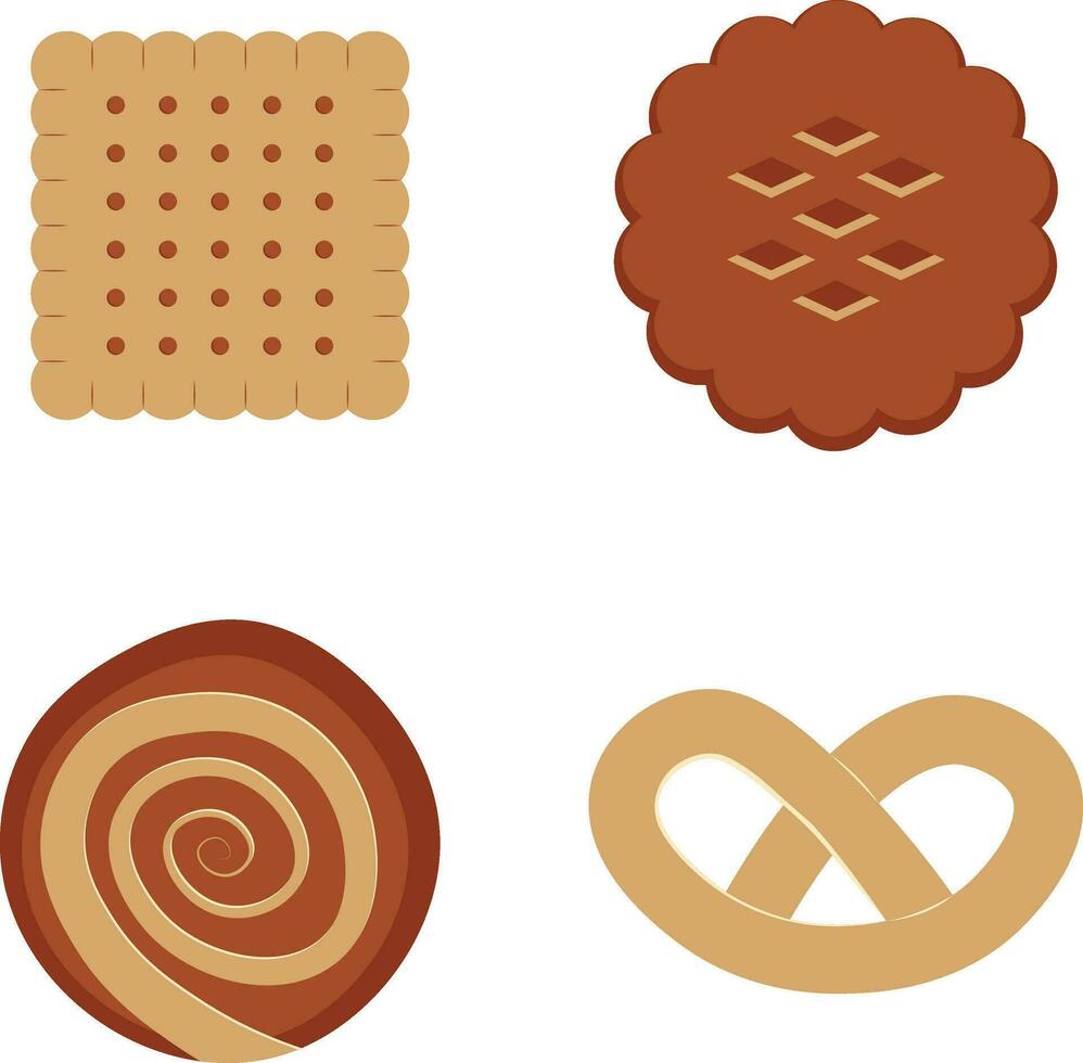 verzameling van koekjes biscuit illustratie. vector icoon