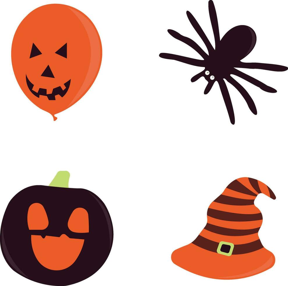 reeks van schattig halloween illustratie. geïsoleerd vector. vector