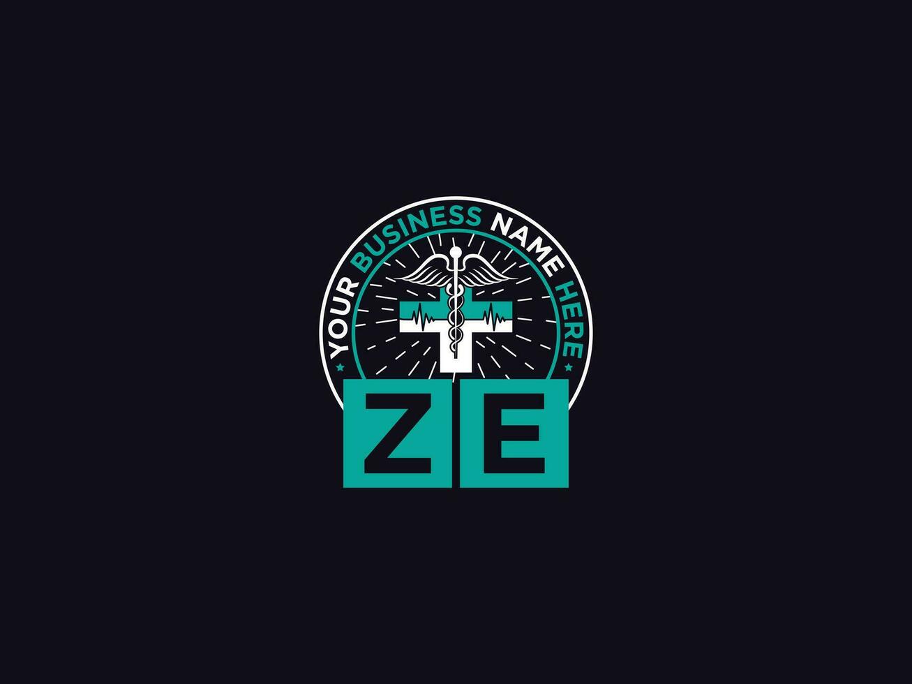 monogram zh klinisch logo, medisch zh hz logo brief vector voor u
