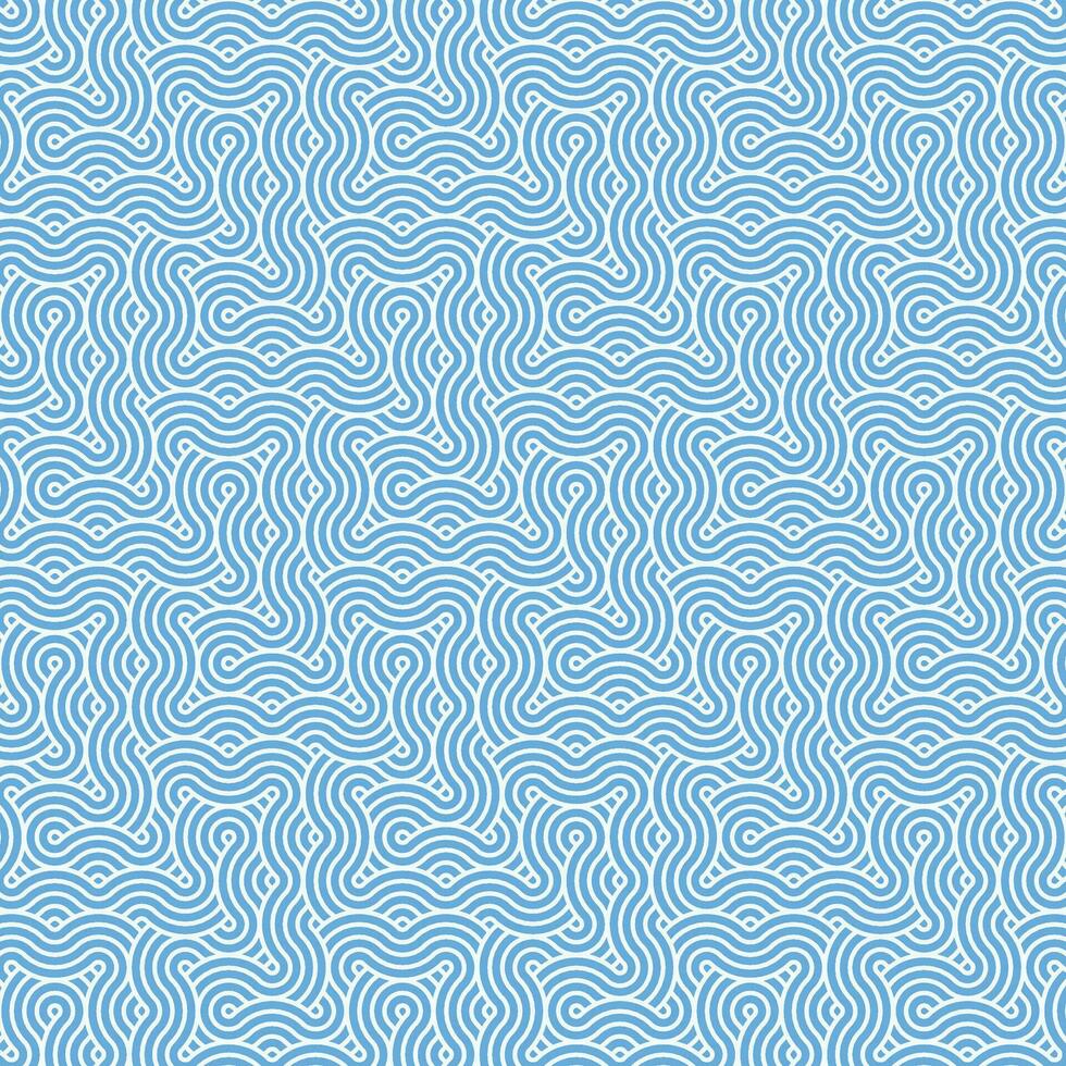 abstract meetkundig blauw Japans overlappende cirkels lijnen en golven patroon vector